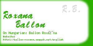 roxana ballon business card
